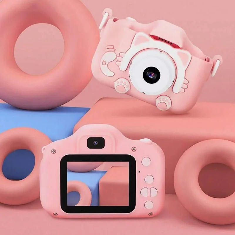 Camera foto pentru copii Smart Fun Roz, 96 MP, Ecran 2.0 inch, 64 GB SD, 1080P HD