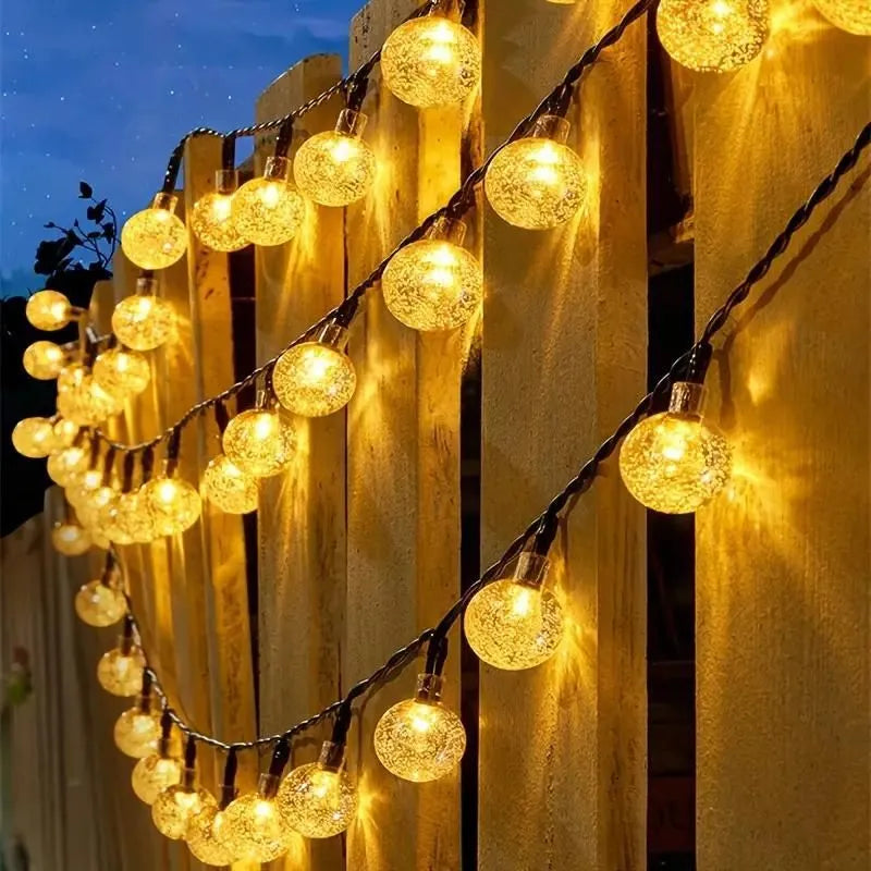 Ghirlanda solara cu 100 becuri LED Warm light