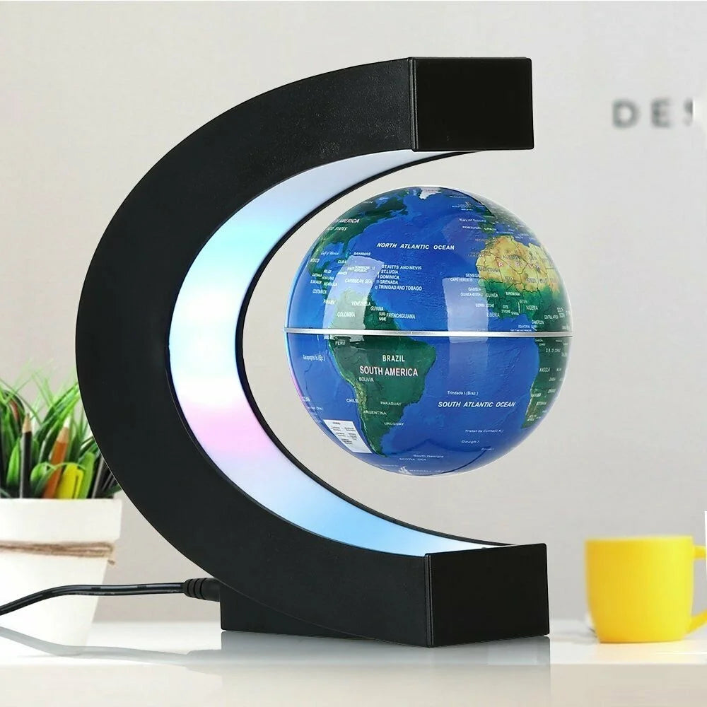 Glob magnetic plutitor cu iluminare LED. C-Shape