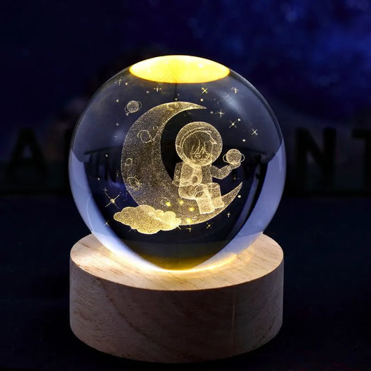 Lampa Glob de Cristal Astronaut pe Luna