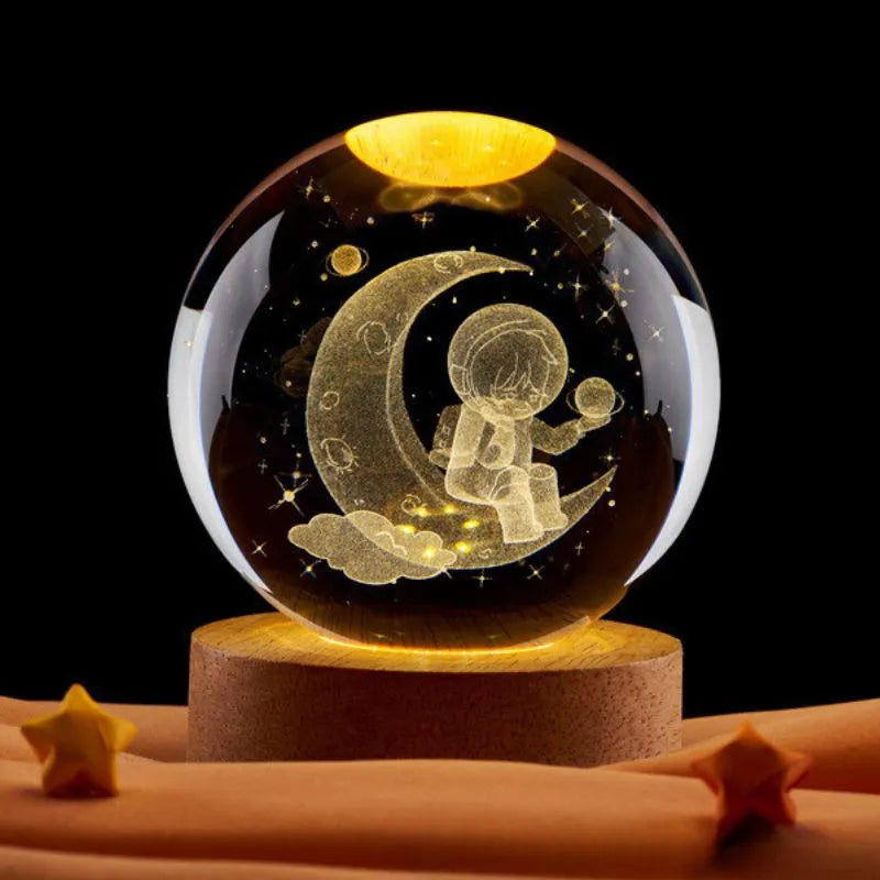 Lampa Glob de Cristal Astronaut pe Luna