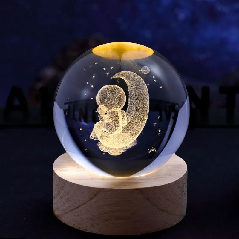 Lampa Glob de Cristal Astronaut pe Luna