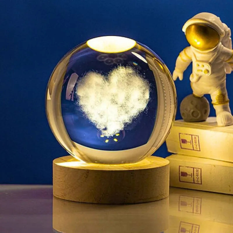 Lampa Glob de Cristal cu Inima cadou romantic
