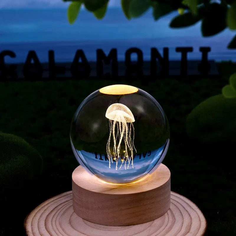 Lampa Glob de Cristal cu Meduze