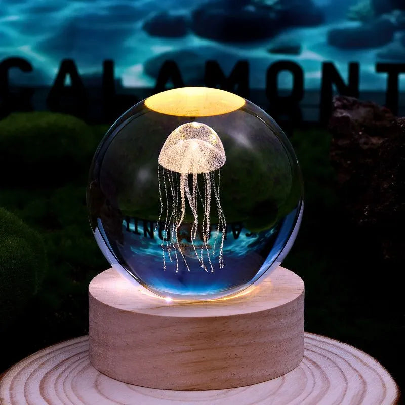 Lampa Glob de Cristal cu Meduze