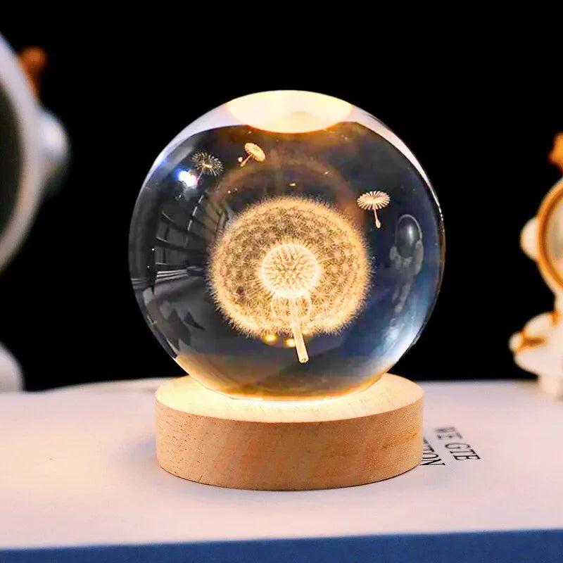 Lampa Glob de Cristal cu Papadie cadou incantator