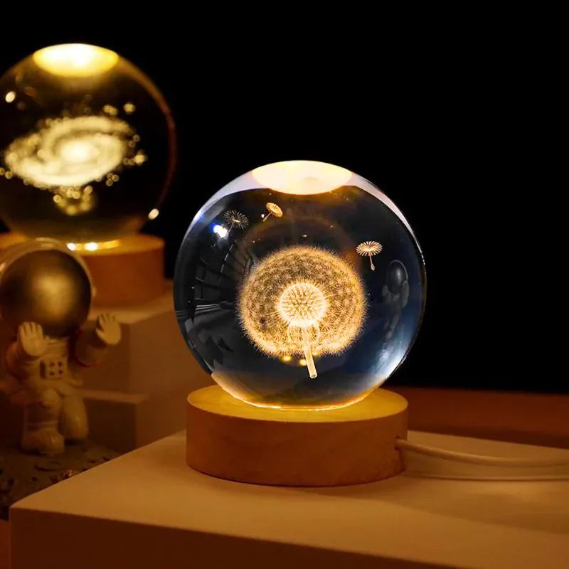 Lampa Glob de Cristal cu Papadie cadou incantator