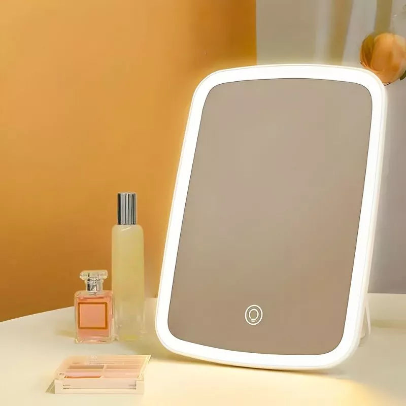 Oglinda make up de birou cu 33 led-uri si reincarcare USB