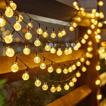 Ghirlanda solara cu 100 becuri LED Warm light