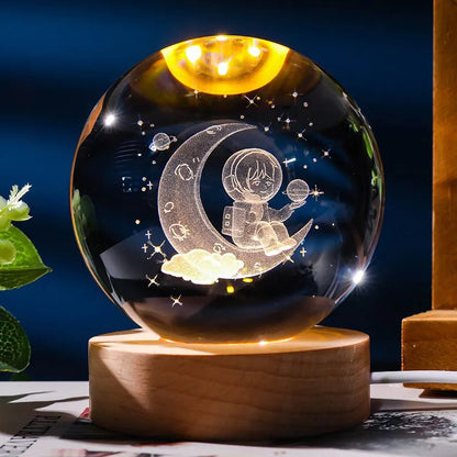 Lampa Glob de Cristal Astronaut pe Luna
