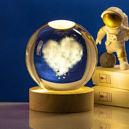 Lampa Glob de Cristal cu Inima cadou romantic