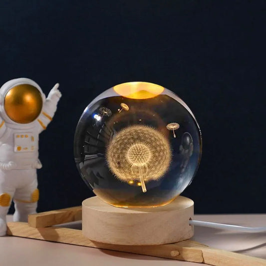 Lampa Glob de Cristal cu Papadie cadou incantator