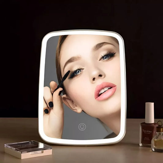 Oglinda make up de birou cu 33 led-uri si reincarcare USB