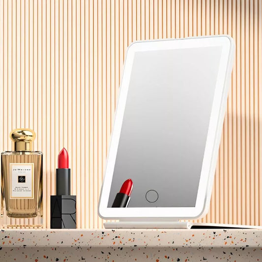 Oglinda make up de calatorie cu 72 led-uri pliabila si reincarcabila